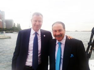Howard Fensterman with Bill Deblasio on East River